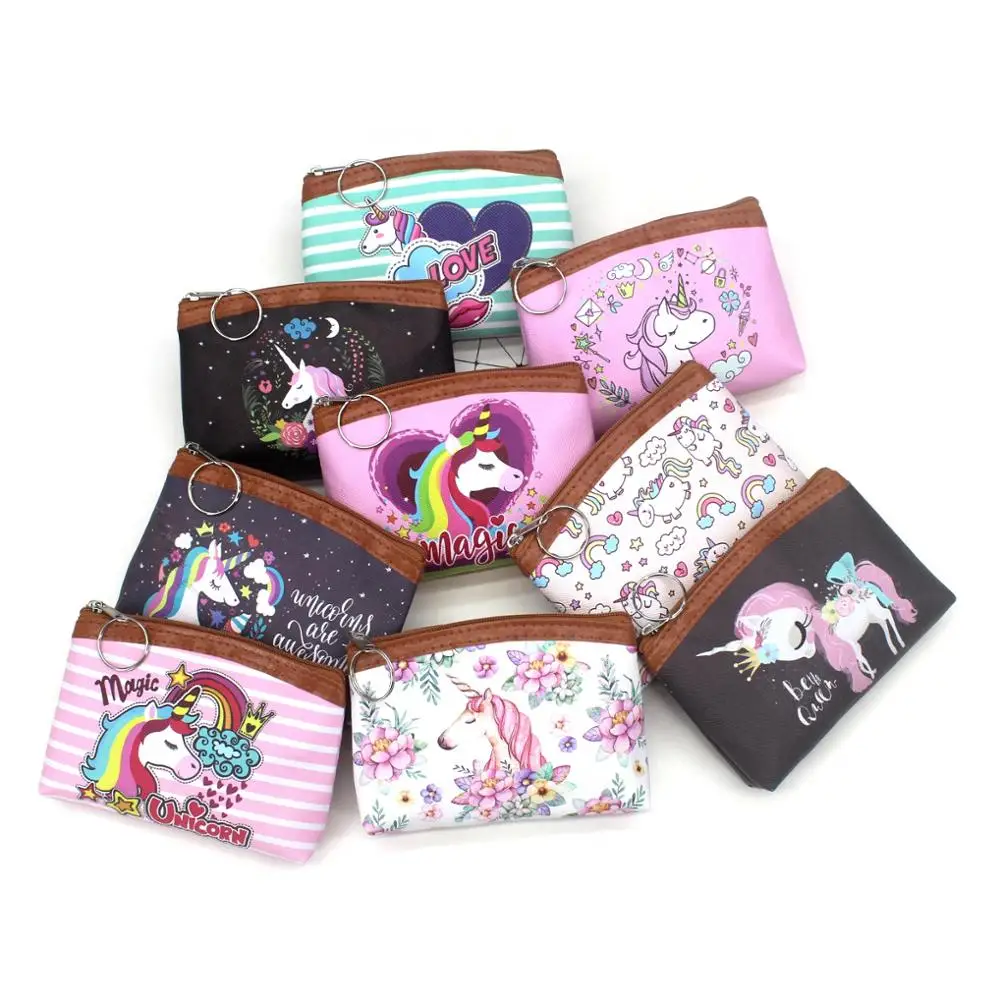 Кошельки для монет с единорогом Женский мультяшный мини-кошелек милый держатель