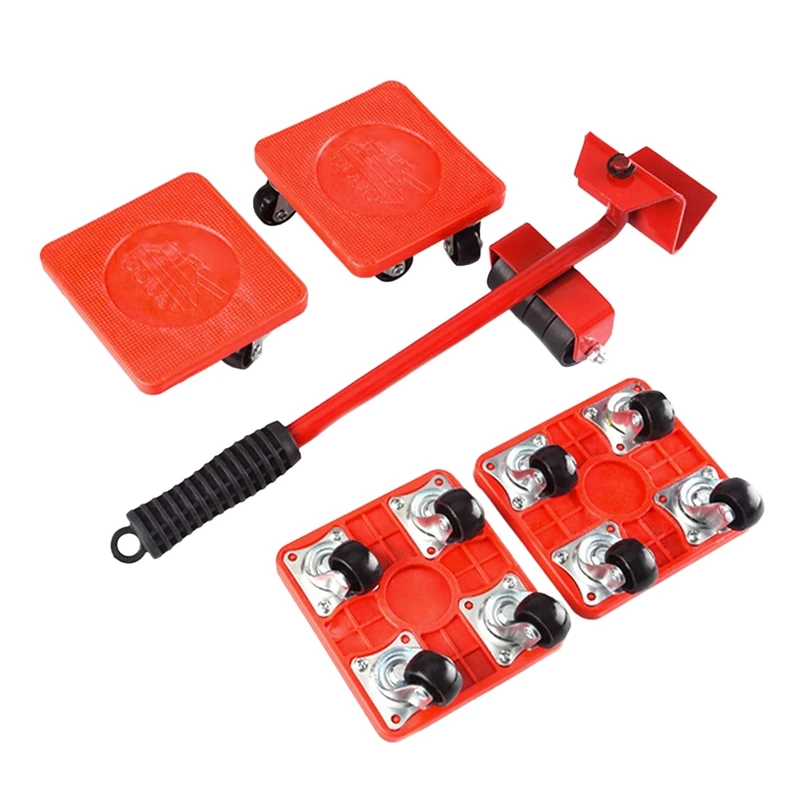 

5 Pieces of 360-Degree Furniture Moving Tools, Heavy Objects Moving and Transporting Lifts, 4-Wheeled Universal Pulleys