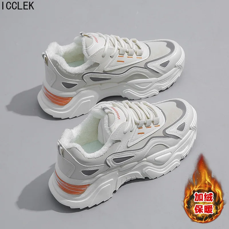 

Designer Sneakers Woman Winter Keep Warm Fashion Thick Bottom Ladies Trainers Platform Shoes Women Non Slip Chunky Sneakers