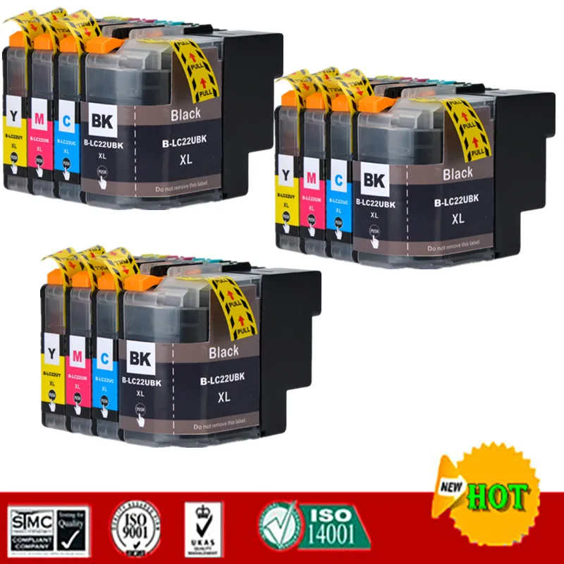3 комплекта совместимый чернильный картридж для Brother LC22U LC 22U 22UXLSuit DCP J785DW MFC