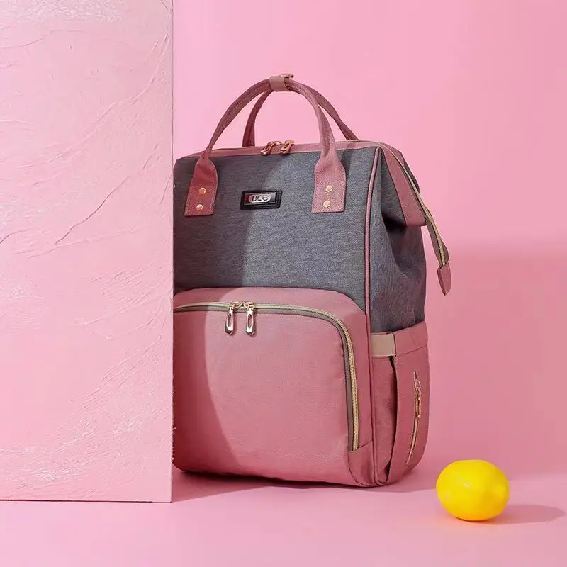 2019Fashion Mummy Maternal Diaper Bag Upgrade New Style Diaper Bag Multi-functional Large Capacity Shoulder Diaper Bag Mommy Bag
