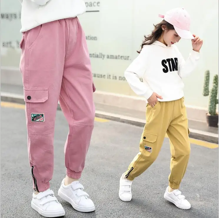 Брюки карго для девочек подростков на возраст 6 12 лет|Брюки| |