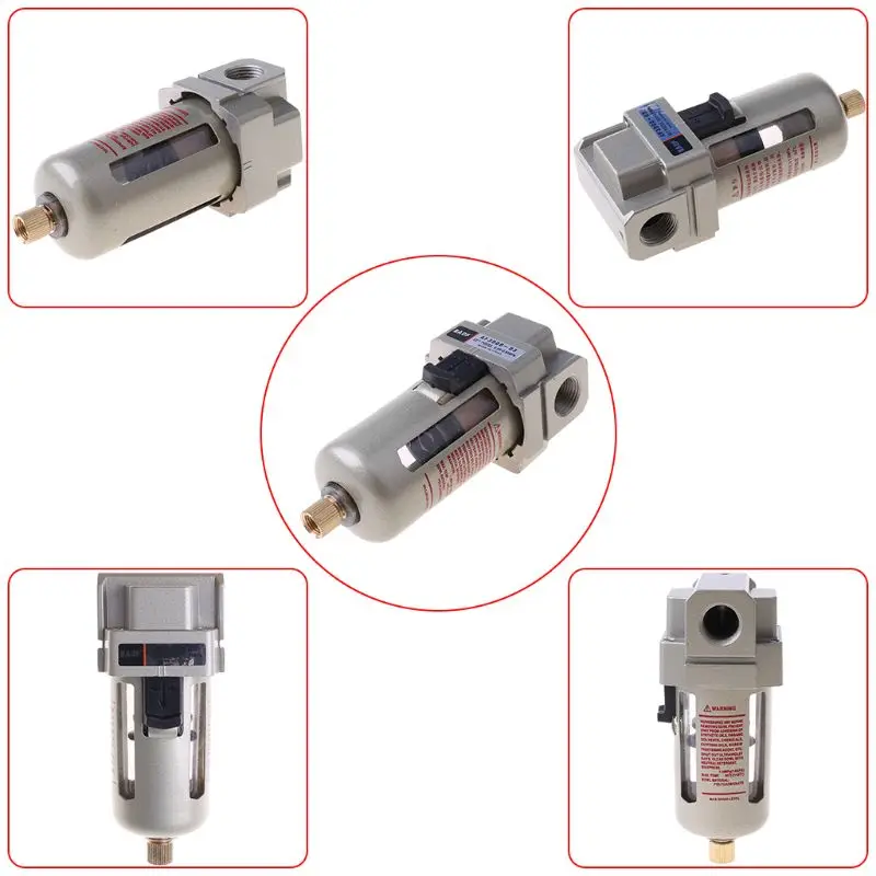 

AF3000-03 Air Filter 3/8\" Air Compressor Inline Drain Filter Moisture Separator