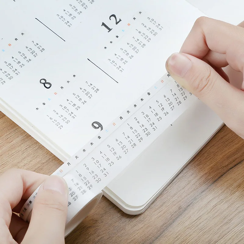 2 шт./компл. креативная 2021 лента с календарем Васи клейкая DIY ежемесячный