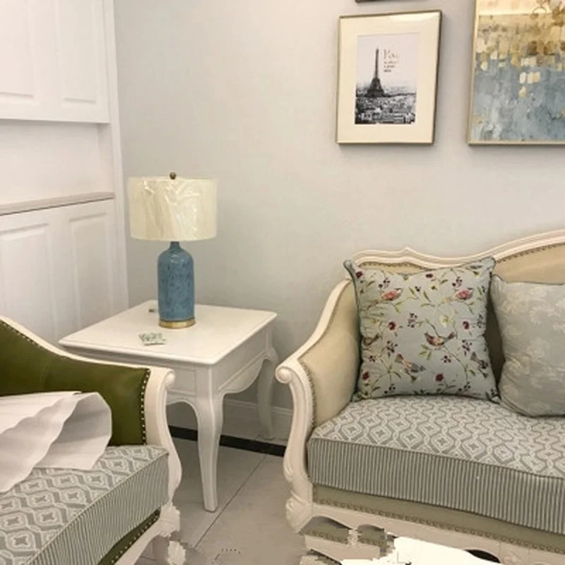 Классическая прикроватная лампа креативная синяя керамическая для гостиной