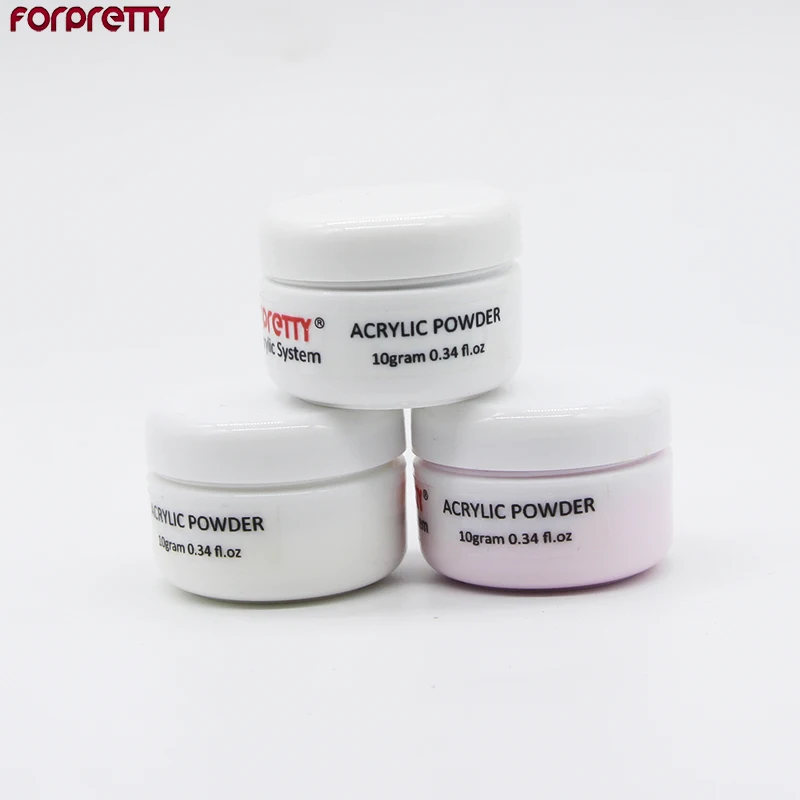 

Acrylic Powder forpretty Nail Acryl Gel Art Clear White Pink 10g/pot Unha Acrilico Polymer Manicures Nails Tips Acrylique Akryl