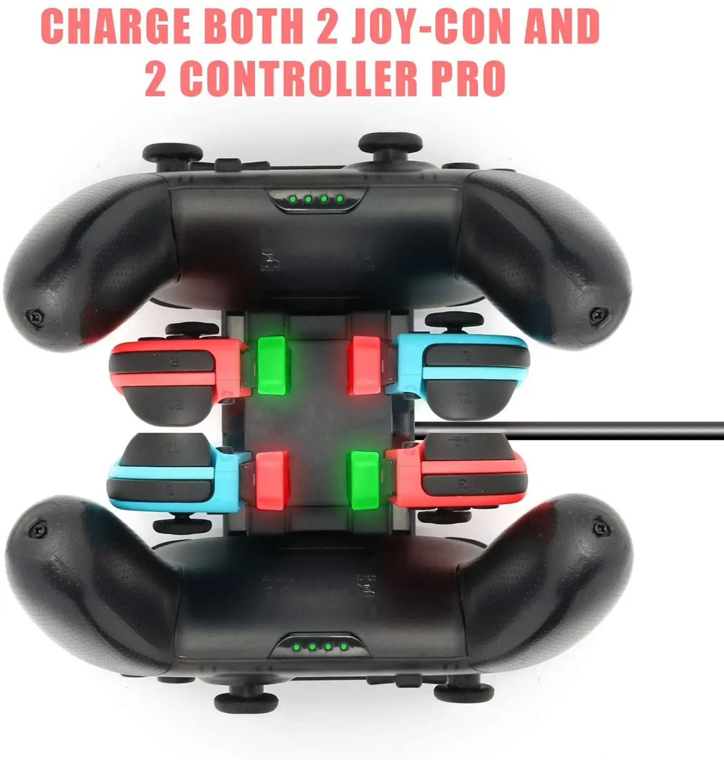 6 in 1 ns switch pro controller charging dock station 5v 2a led joypad charger stand for nintendo switch game accessories free global shipping