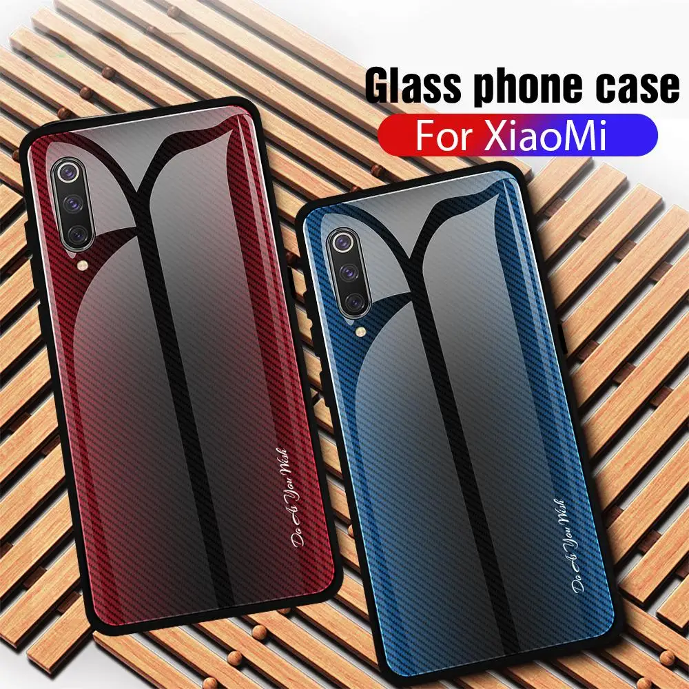 Стеклянный чехол для телефона Xiaomi Mi 9 SE 9T Pro A3 Lite CC9 CC9E градиентный цвет