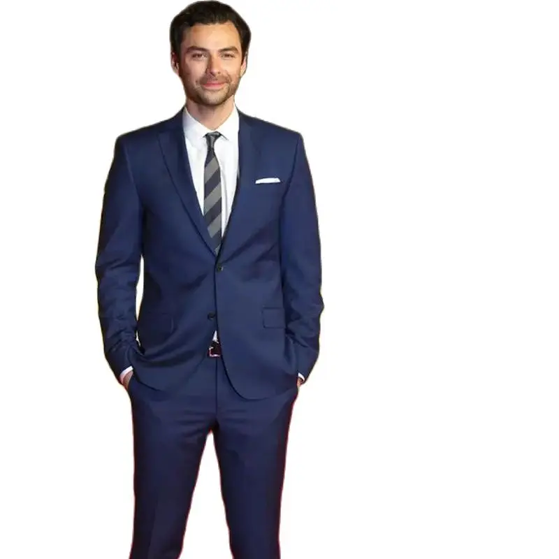 

Men Suits Royle Blue Men Wedding Suits Bridegroom Custom Made Slim Fit Wedding Tuxedo Best Man Blazer (jacket+pant)
