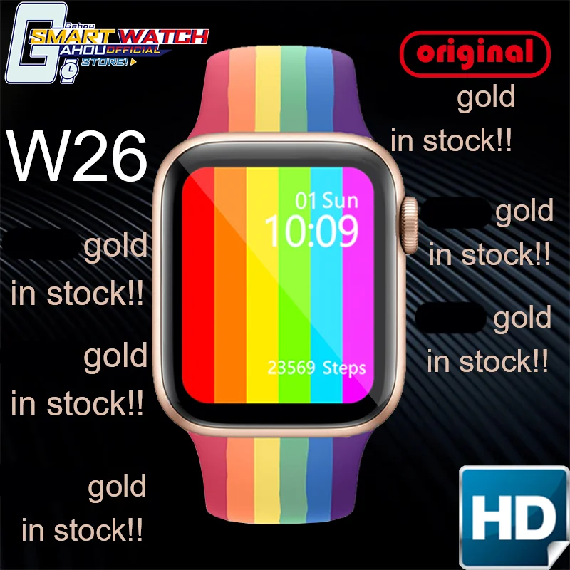 Смарт часы W26 серии 6 iwo Bluetooth для IOS Oppo Huawei с пульсометром PK Amazfit Bip Iwo W46|Смарт-часы| |