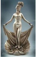 tibet silver handwork collectibles decorated rare tibet silver beautiful nude belle statue decoration real tibetan silver brass