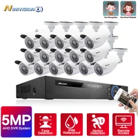 h 265 16ch 8ch ai human detection face record cctv dvr nvr audio system 5mp 25921944p x13 inch ip66 ahd security camera kit