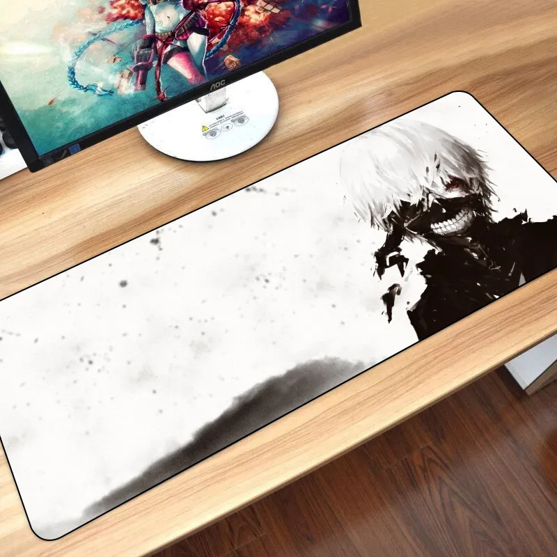 

Коврик для игровой мыши Tokyo Ghoul, резиновый геймерский коврик для мыши XXL 90x40 см, очень большой Противоскользящий коврик для компьютерной мыши,...