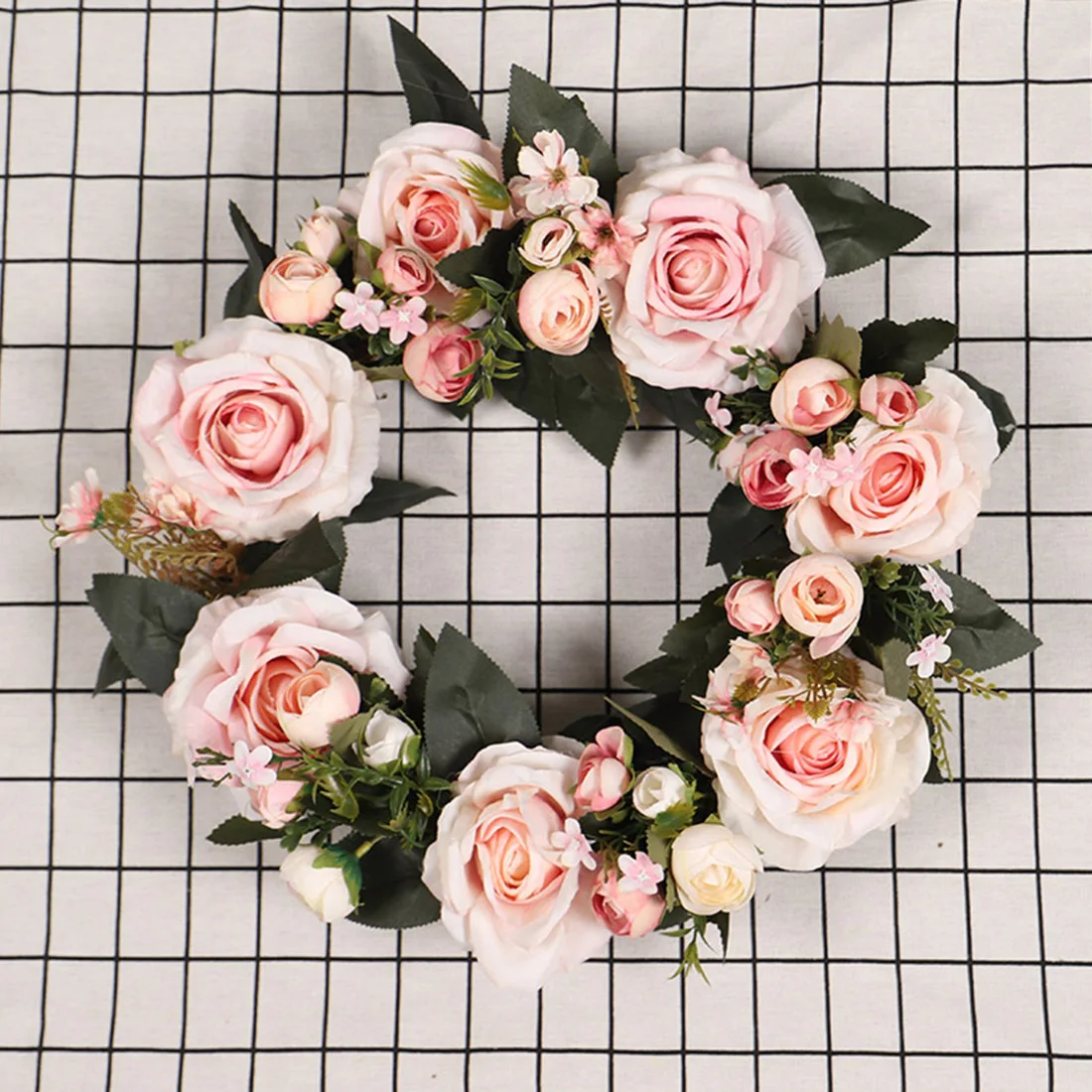 Искусственный Розовый венок цветок лента-гирлянда искусственный из подсолнухов