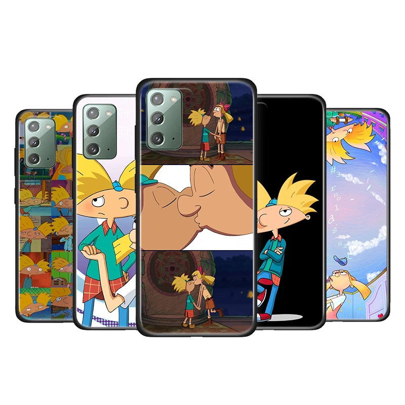 

Cartoon Hey Arnold for Samsung Galaxy Note 20 Ultra 10 Plus 5G M62 M60S M40 M31S M21 M10 F52 Soft Black Phone Case