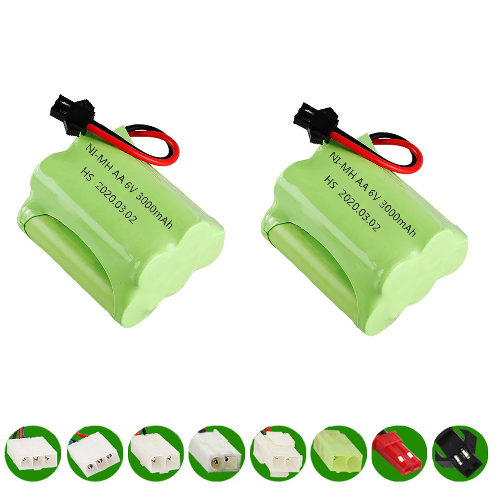 

Upgrade NiMH Battery 3000mah 6V For Rc toys Cars Boats Guns Tanks Robot 2400mah 6v Battery Pack T model SM/JST/EL-2P/TAMIYA Plug