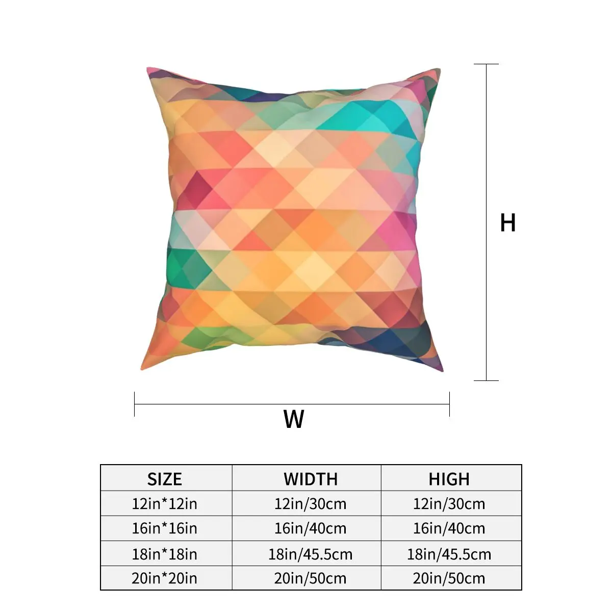 

Rainbow Colours Abstract Geometric Pillowcase Soft Polyester Cushion Cover Decorations Pillow Case Cover Chair Zipper 40*40cm