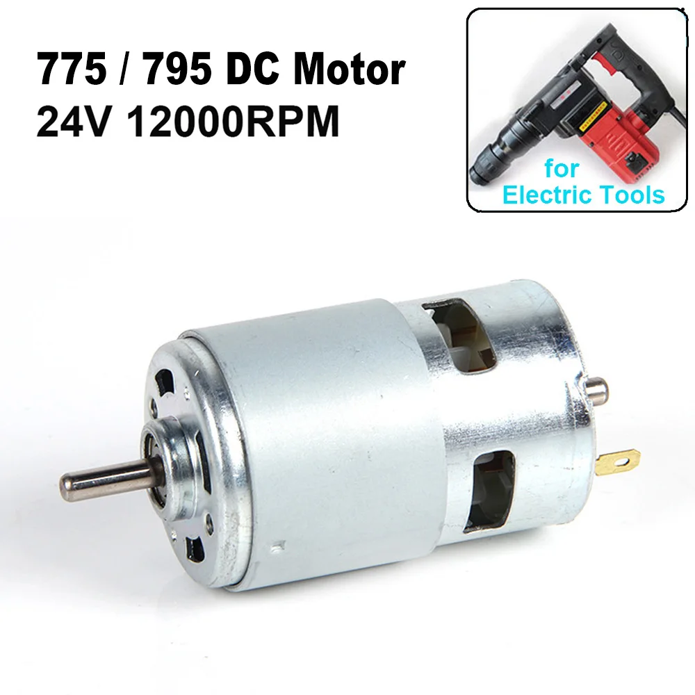 

775 795 DC Motor 12V 24V 12000RPM High Torque Micro Motor with Double Ball Bearing for Power Tool Vacuum Cleaner Fan DIY Toys