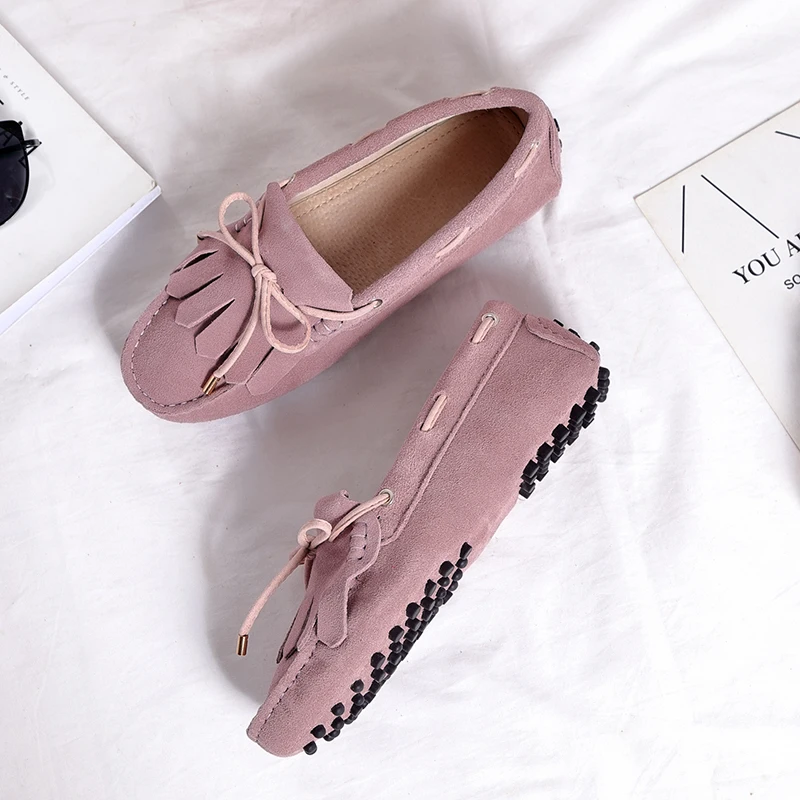 Туфли женские из натуральной кожи мягкие лоферы без застежки повседневная обувь