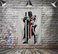 masonic knight templar flag banner polyester wall art canvas painting hang on the wall 4 grommets custom flag wall decoration