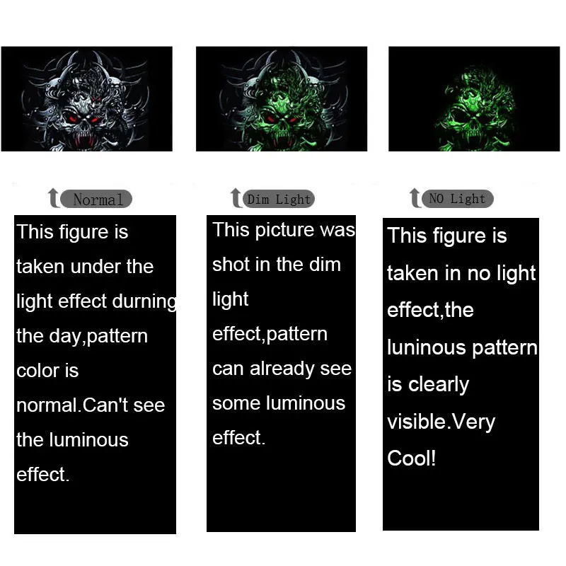 Светящаяся Мужская футболка 3D топы летние хлопковые флуоресцентные