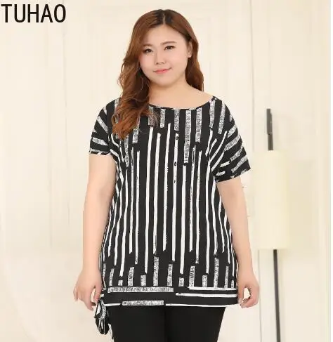 TUHAO летние рубашки женские блузки 4XL 6XL 8XL 10XL размера плюс для женщин топ