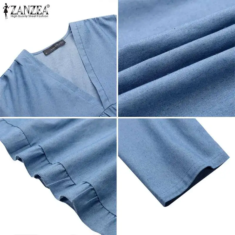 

2021 Autumn Casual Long Maxi Dresses Fashion V-neck Robe ZANZEA Women Bohemian Maxi Dress Loose Solid Sundress Vestidos Robe 5XL