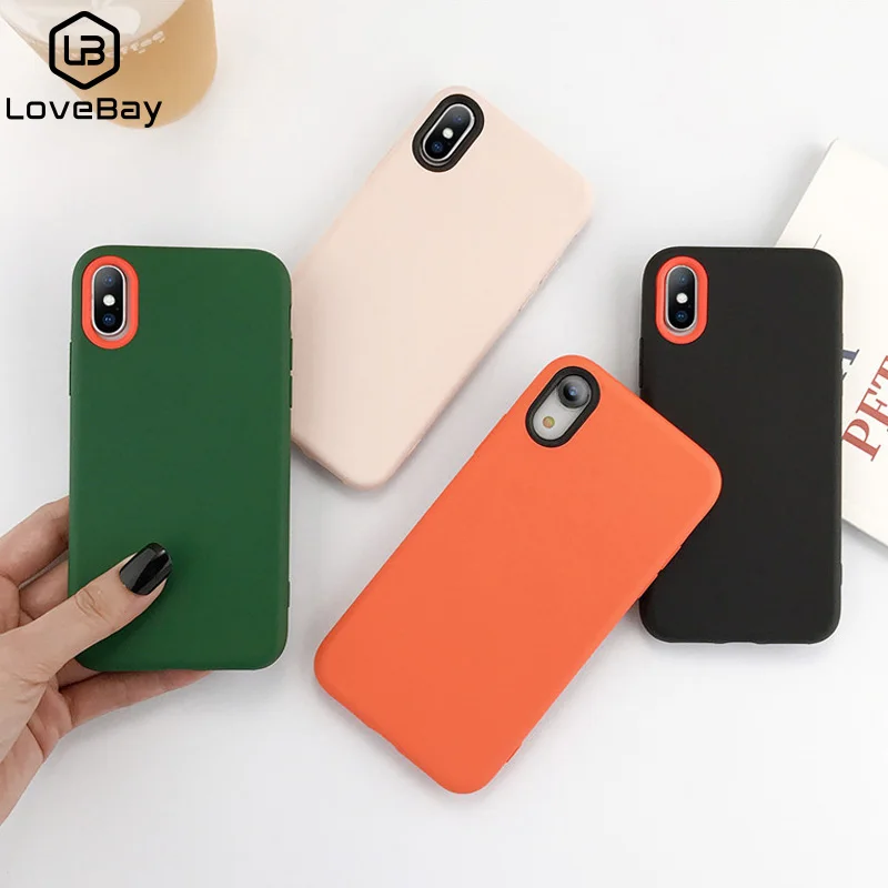 Lovebay простой цветной чехол для телефона iphone 11 Pro Max 6 6S 7 8 Plus XR X XS Мягкий ТПУ