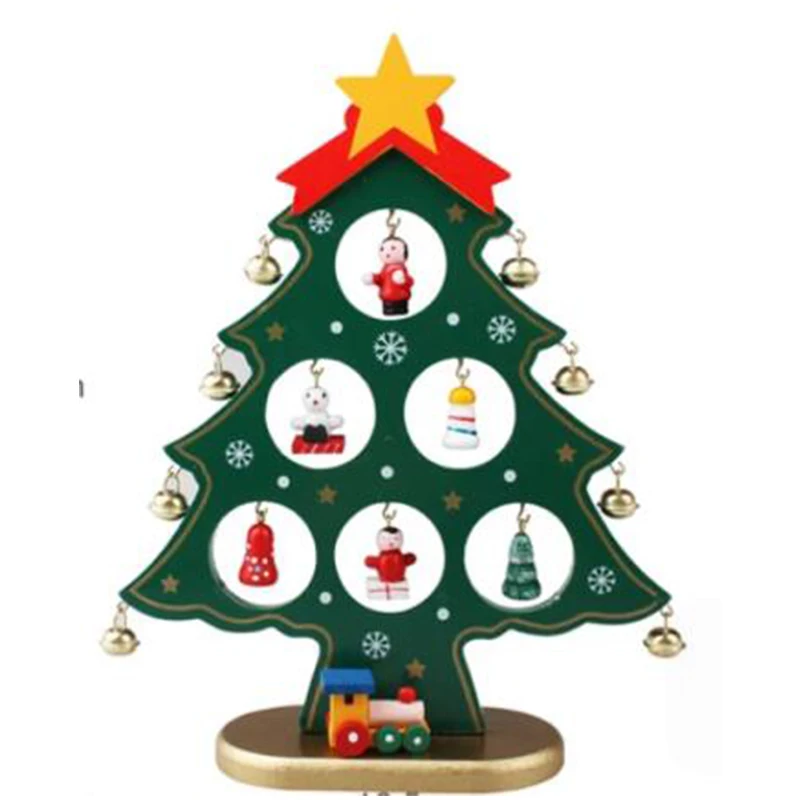 Рождественские Поделки орнамент деревянный Рождественское дерево подвесное