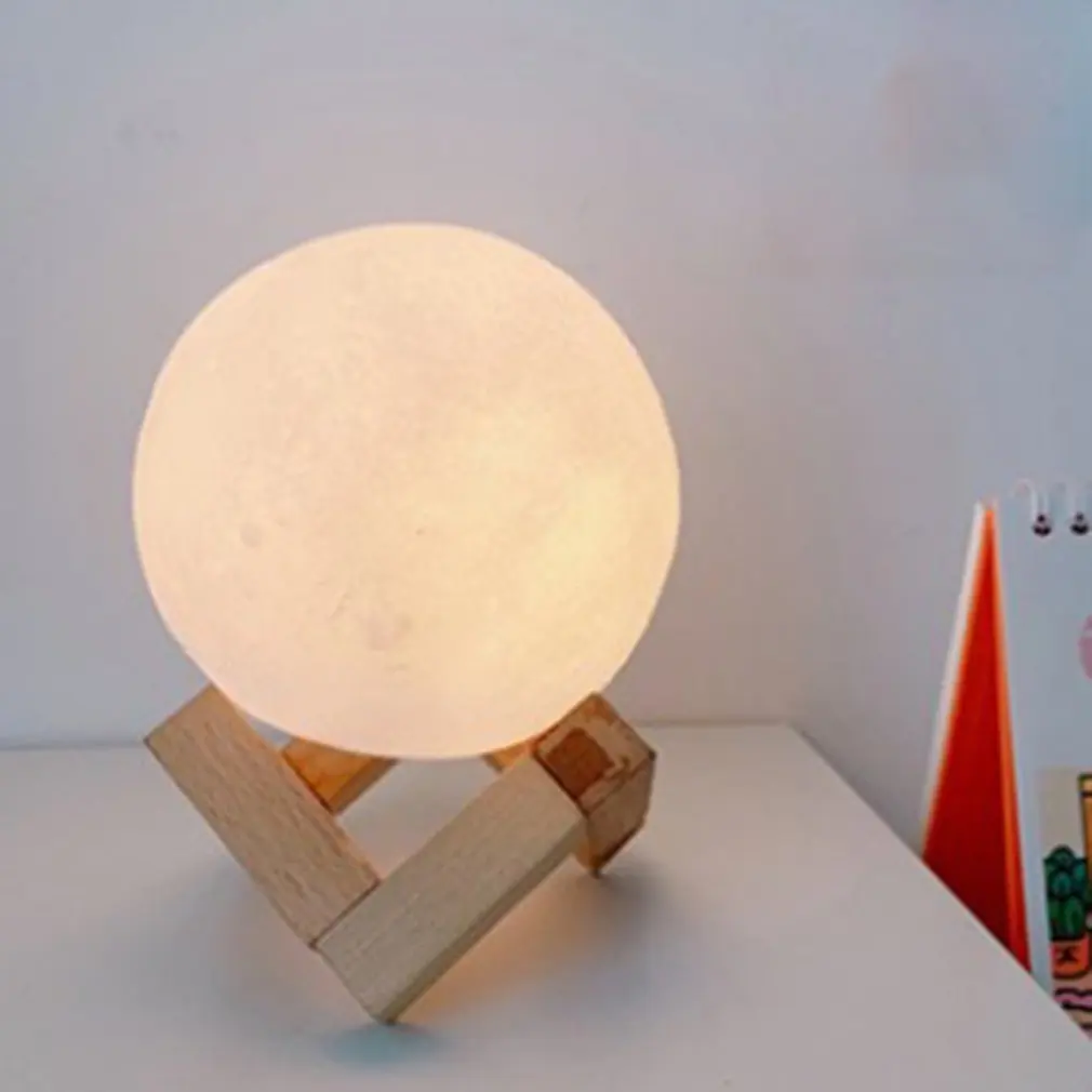 2021 new 8cm home furnishings moon night light with stand electronic model bedroom dormitory light decoration gifts dropshipping free global shipping