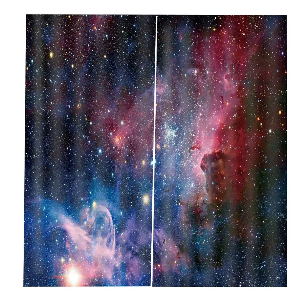 Синие звезды роскошные затемненные 3D оконные шторы для гостиной спальни