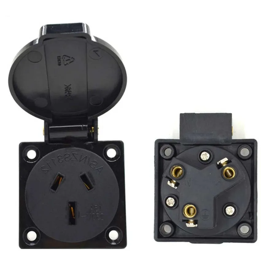 

Black 10A 15A Australia Outdoor Industry Waterproof Socket New Zealand AU Power Electrical Wiring Receptacle Outlet 250V