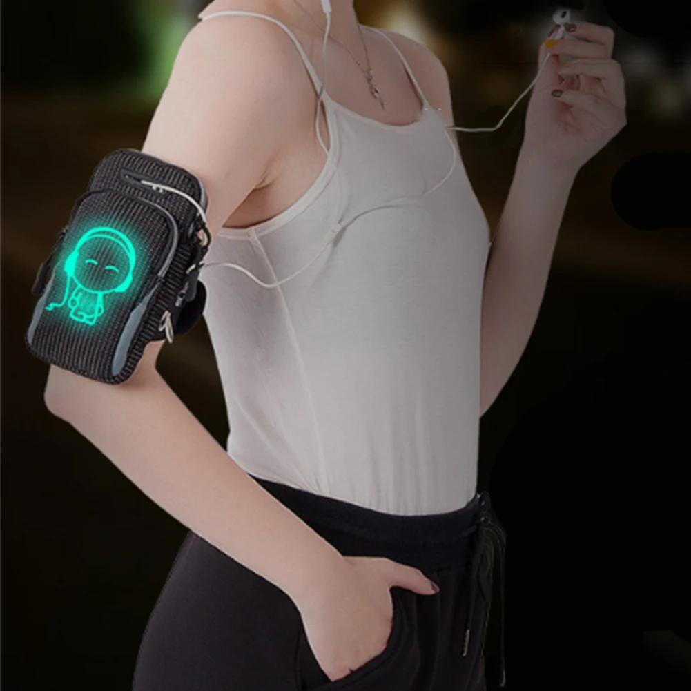

2021 New Waterproof Sport Armband Bag Luminous Running Outdoor Jogging Gym Arm Band Mobile Phone Bag Case