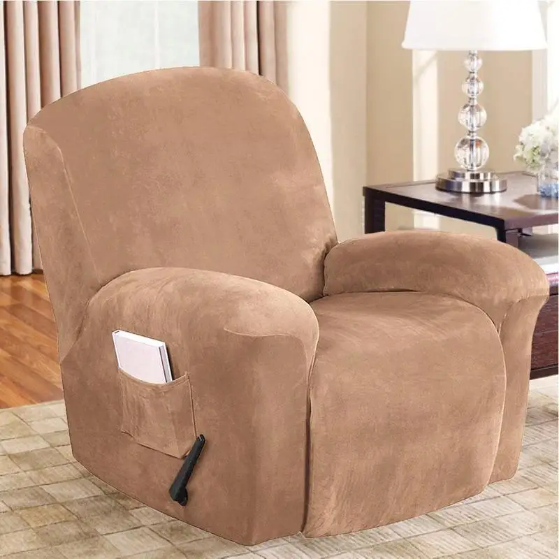 

Эластичный супер мягкий бархатный пыленепроницаемый эластичный чехол для дивана или водонепроницаемый 4 шт. откидное кресло 1 шт. цветной ч...