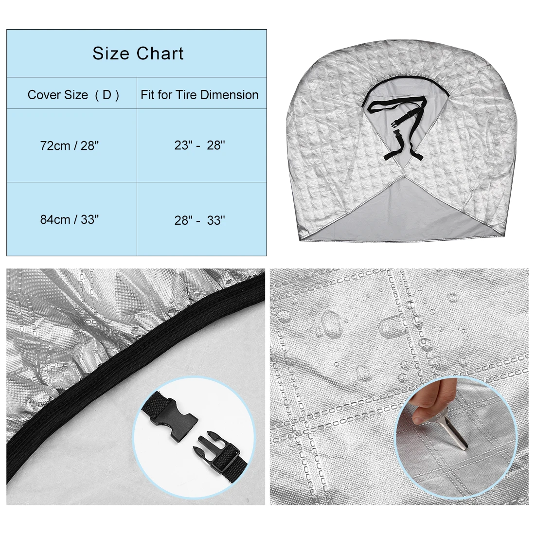 2 шт./4 шт. водонепроницаемые алюминиевые протекторы для шин 23-28 дюймов 27-29 33-35 |