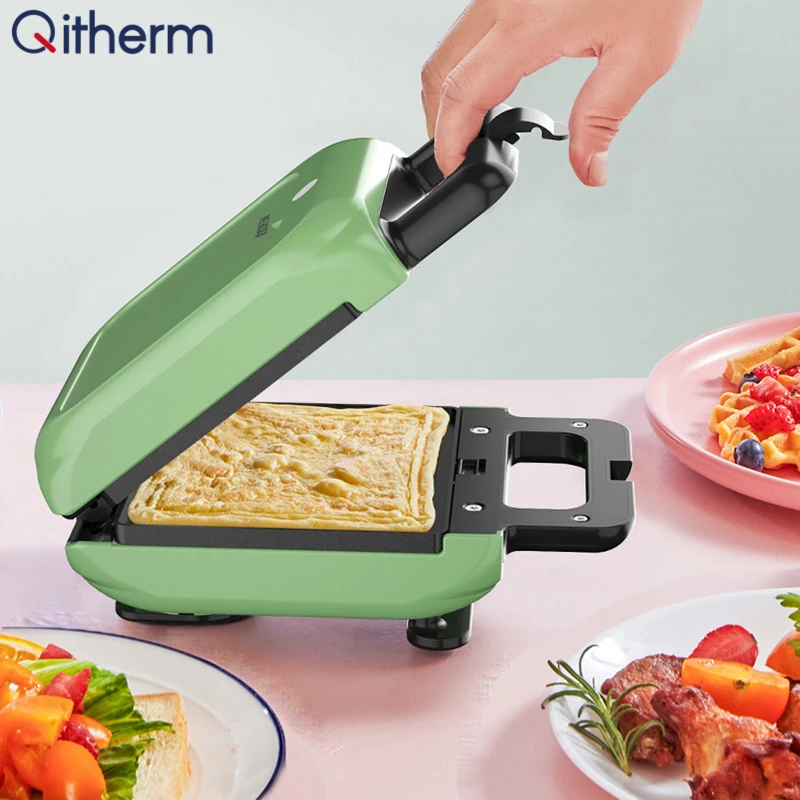 220V электрическая машина для производства сэндвич завтрака съемный вафли яичный