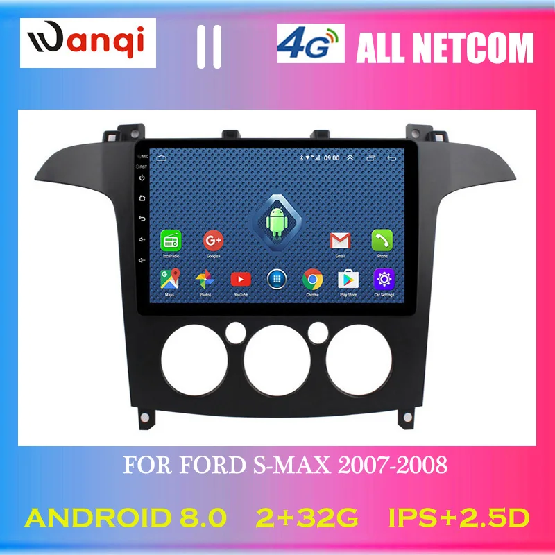 

4G Lte All Netcom 9 inch Android 8.0 full touch screen car multimedia system For Ford S-Max Galaxy 2007-2008 gps navigation