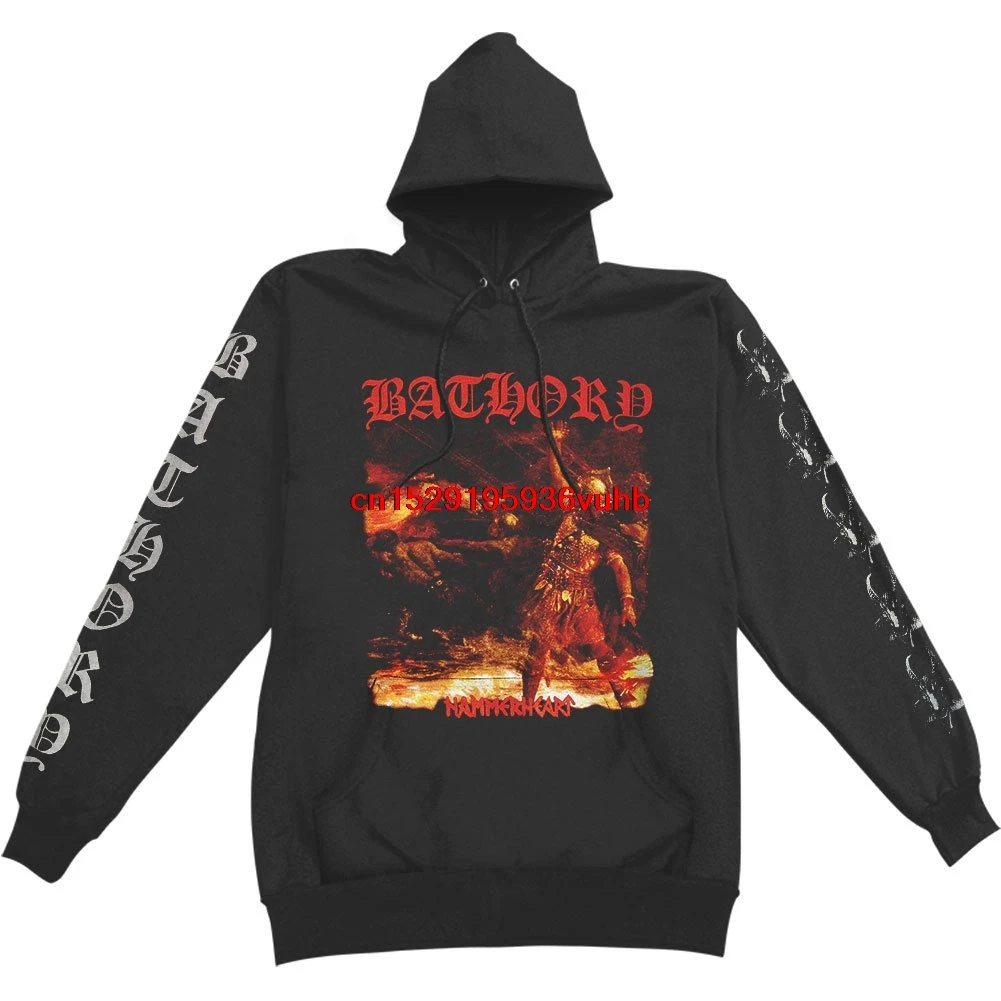 Рокабилия Bathory Мужская Hammerheart толстовка с капюшоном черный| |