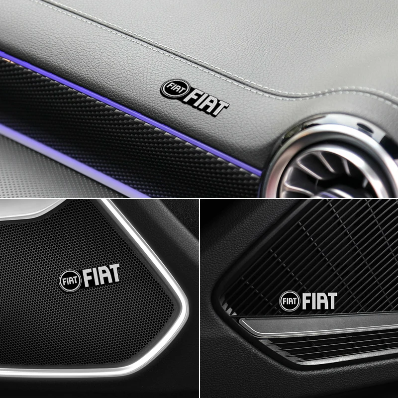 4 шт. алюминиевые 3D наклейки для динамика звуковые буквы fiat abarth 500 palio bravo doblo