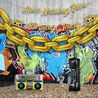 Hip Hop RetroTheme Back to 70s 80s 90s Rapper Birthday Party Decorations Gold Chain Inflatable Boombox Mobile Phone Balloons