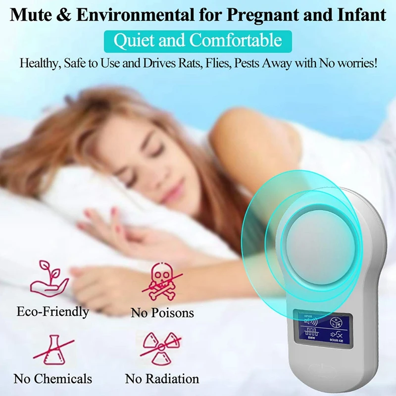 Enchufe electr&oacute;nico ultras&oacute;nico para interiores, Control de plagas mejorado para ratones, roedores de mosquitos, cucarachas, repelente silencioso seguro-2
