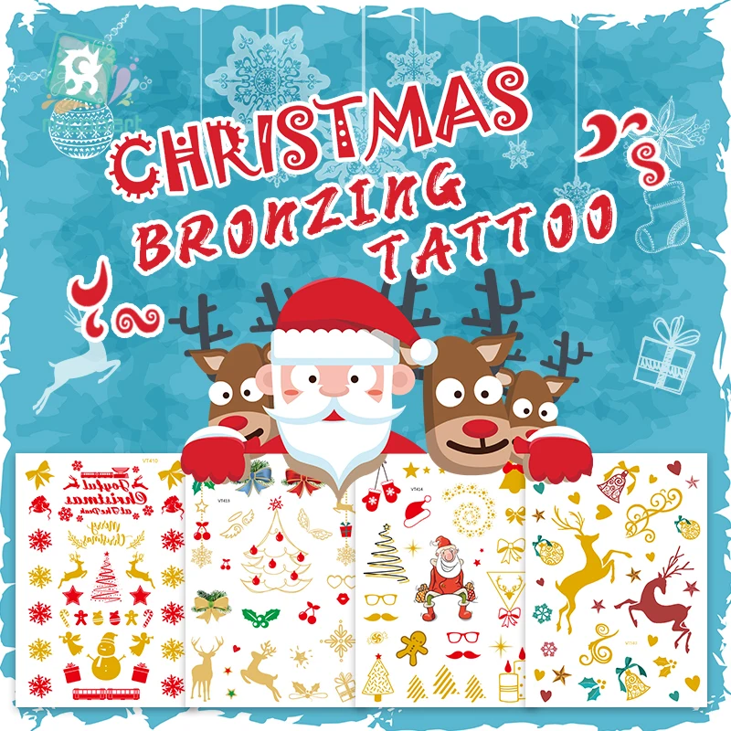 Временная татуировка для детей Rocooart 1 лист водостойкая имитация рождественской