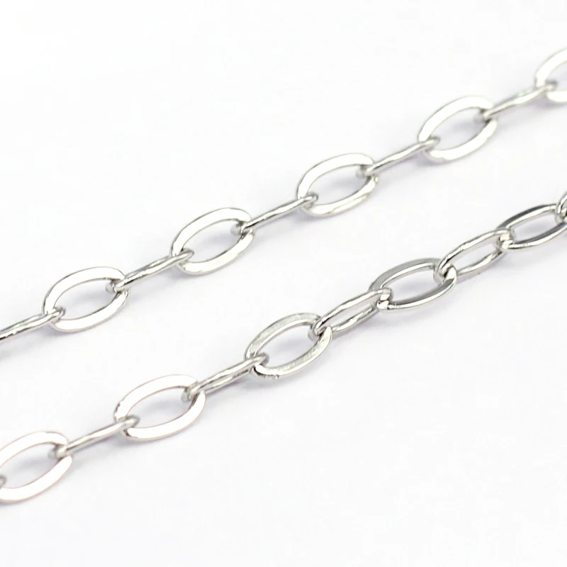

10m 5x2.5x0.6mm Soldered 304 Stainless Steel Cable Chains Flat Oval for Jewelry Making DIY Bracelet Necklace