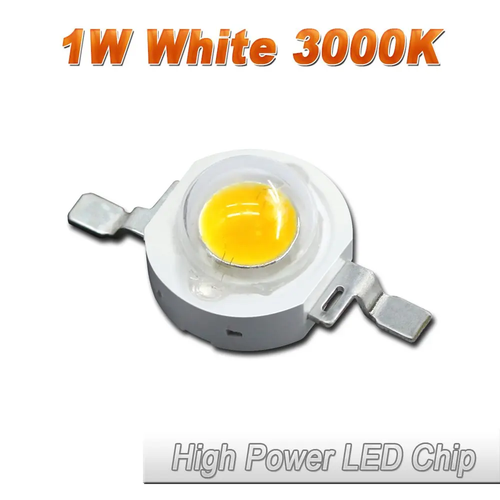 Высокомощный светодиодный светильник с чипом 1 Вт теплый белый 3000 K 3500 бисер