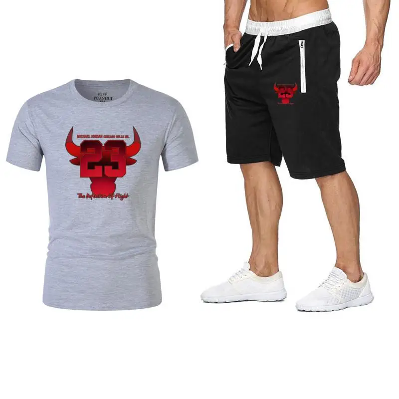 2019 г. Летние комплекты высокого качества футболка династии быка Джордан 23 +