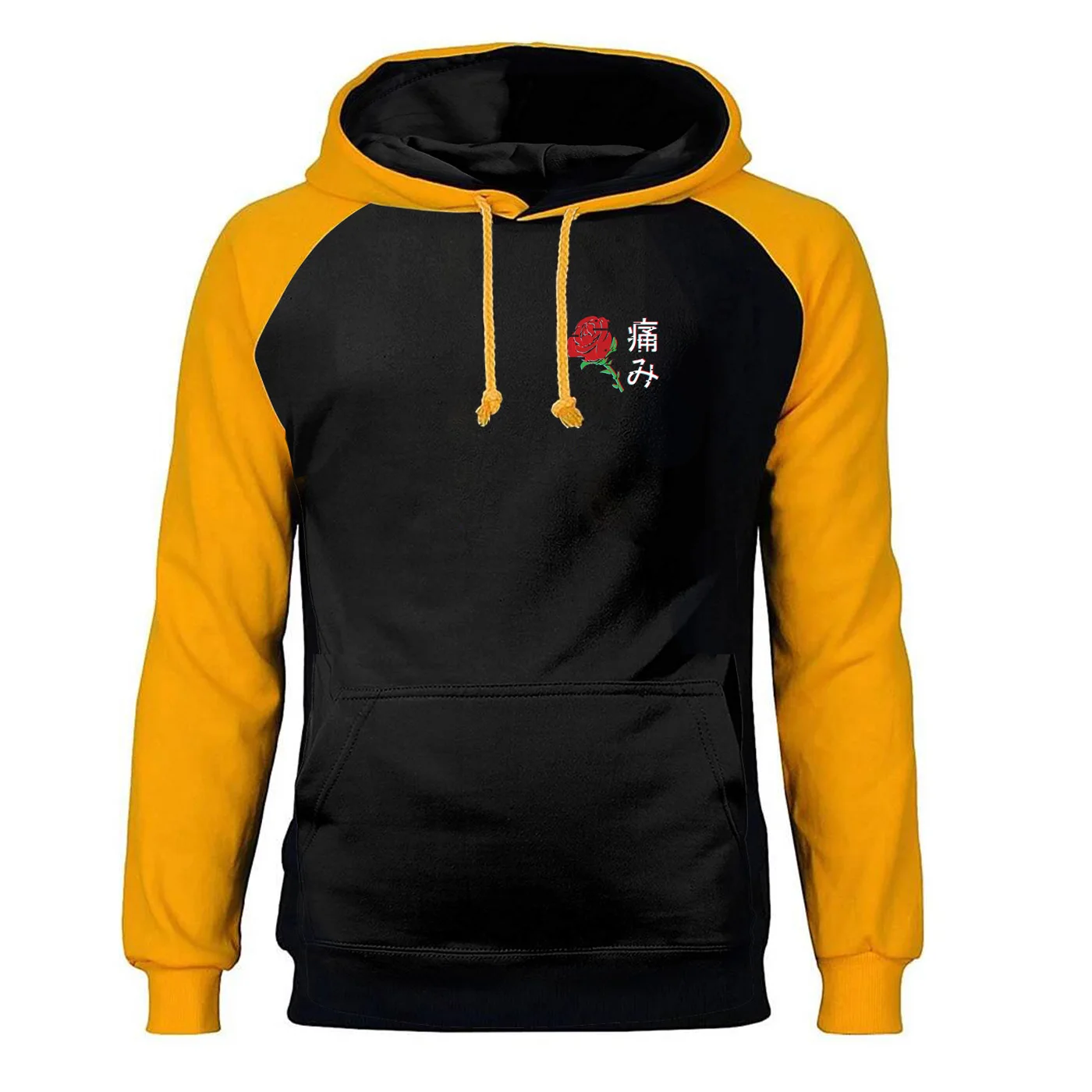 

Rose Hoodies Men Japanese Aesthetic Raglan Hooded Sweatshirts Hoodie Sweatshirt 2020 Winter Autumn Fleece Warm Sportswear Mens