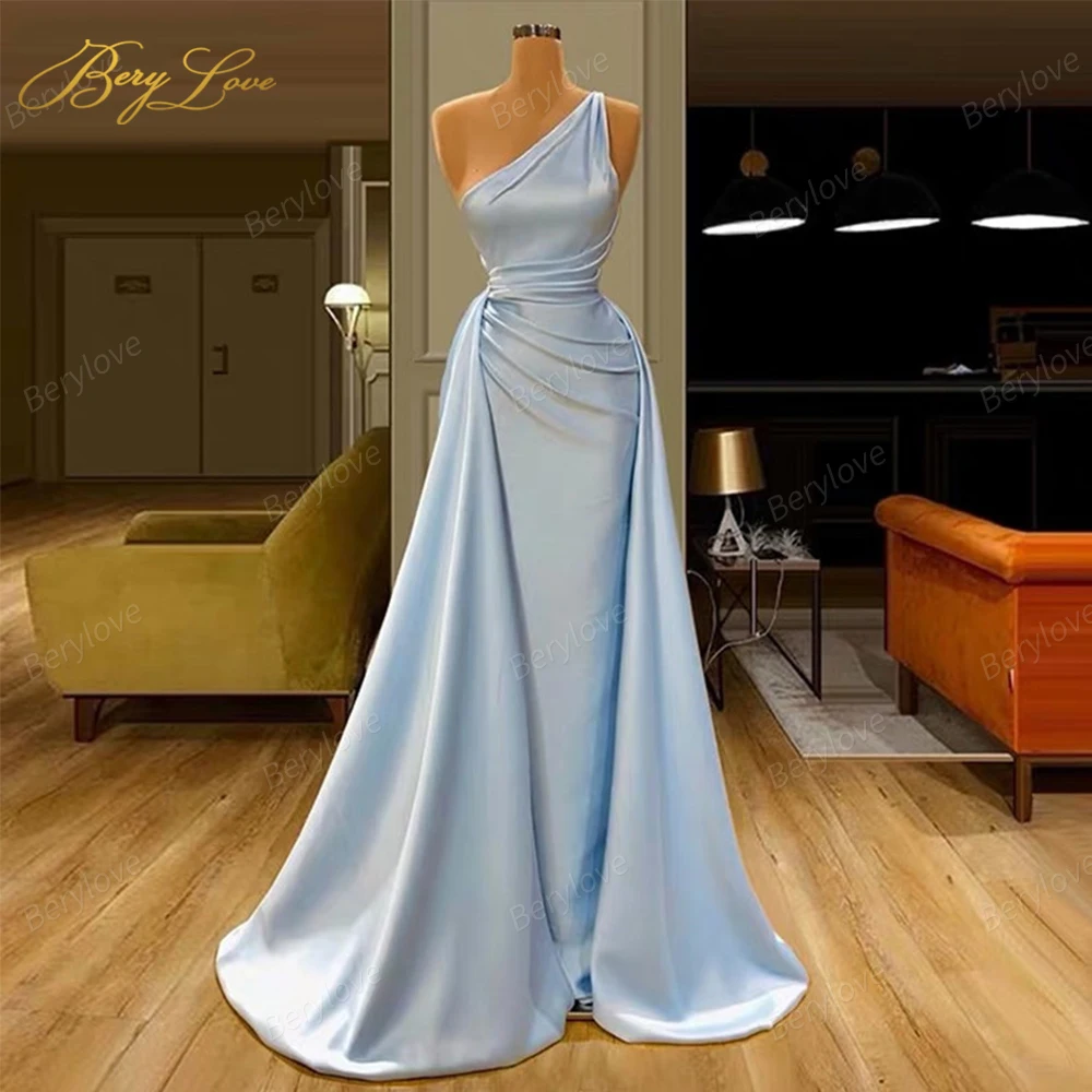 

Женское атласное вечернее платье на одно плечо, ТРАПЕЦИЕВИДНОЕ платье для выпускного вечера, длинное плиссированное платье в стиле ампир, официальное платье, вечернее платье