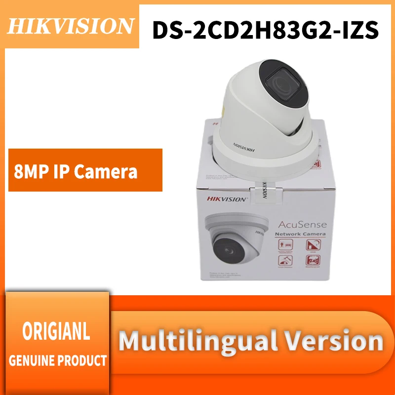 

Hikvision DS-2CD2H83G2-IZS IP Camera Original 4K/8MP Acusense Motorized Varifocal Turret PoE Water Dust Vandal Higher Protection