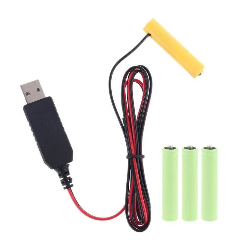 LR03 AAA Батарея Элиминатор кабель питания USB заменить от 1 года до 4 шт. 5 в для