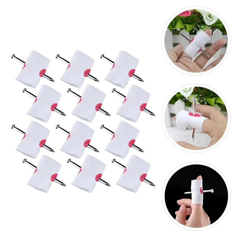 

22 Pcs Halloween Nail Through Finger Funny Prop Blood Finger Trick Prank Tool